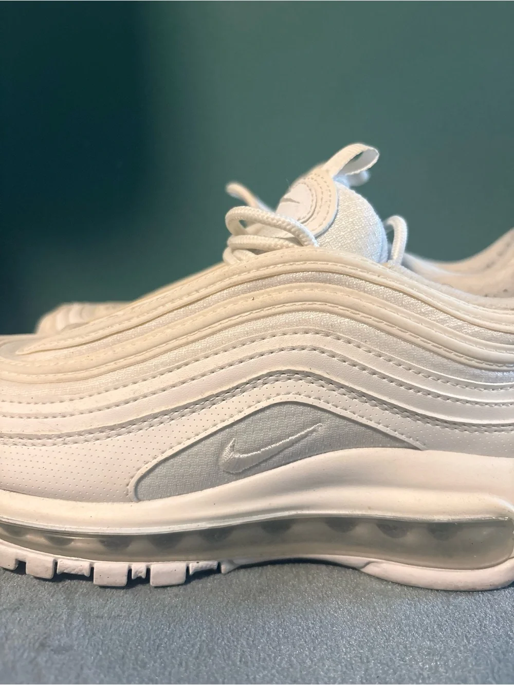 Kids 5.5Y Air Max 97 Triple White Sneakers
